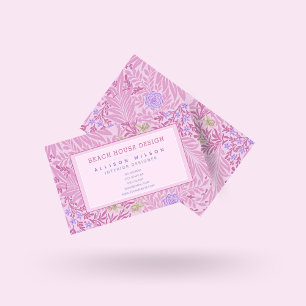 Tarjeta De Visita William Morris - Larkspur - Elegante Floral Púrpu