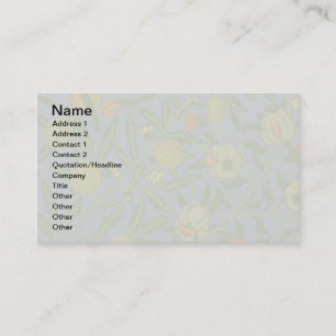 Tarjeta De Visita William Morris Papel de fondo azul granate