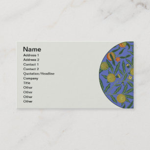 Tarjeta De Visita William Morris Papel de fondo azul granate