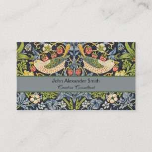 Tarjeta De Visita William Morris - Patrón floral de fresa