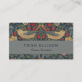 Tarjeta De Visita William Morris Strawberry Thieves Aves