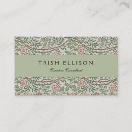 Tarjeta De Visita William Morris Sweetbriar Floral Art Nouveau