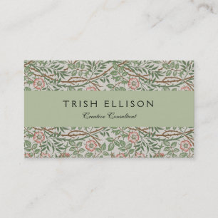 Tarjeta De Visita William Morris Sweetbriar Floral Art Nouveau