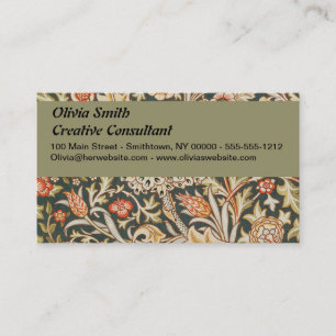 Tarjeta De Visita William Morris Trent Jardín Flor Clásico Botánico