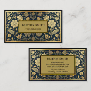 Tarjeta De Visita William Morris vintage floral Art Nouveau de Compt