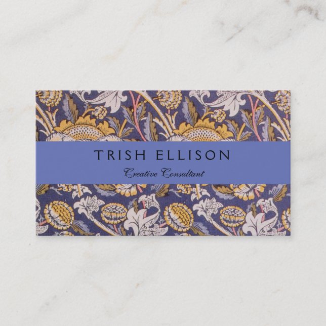 Tarjeta De Visita William Morris Wey Floral Wallpaper (Anverso)