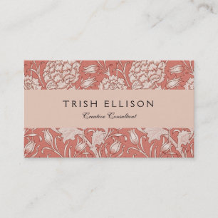 Tarjeta De Visita William Morris Wild Tulip Classic Victorian Design