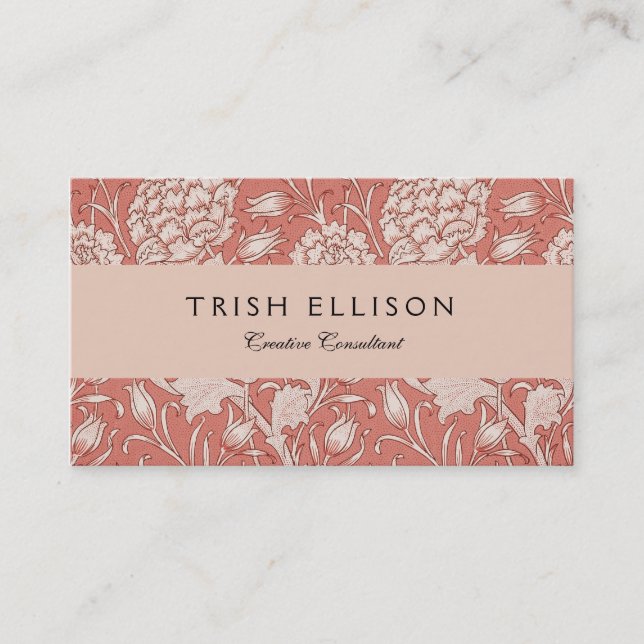 Tarjeta De Visita William Morris Wild Tulip Classic Victorian Design (Anverso)