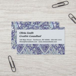 Tarjeta De Visita William Morris Windrush patrón floral azul