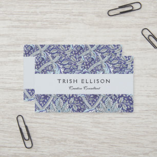 Tarjeta De Visita William Morris Windrush patrón floral azul