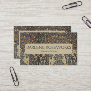 Tarjeta De Visita William Morris Woodpecker Tapestry