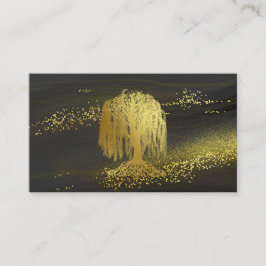 Tarjeta De Visita *~* Willow Tree Gold Dust Black Gold Purpurina