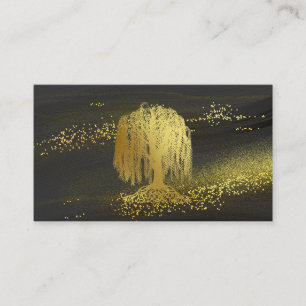 Tarjeta De Visita *~* Willow Tree Gold Dust Black Gold Purpurina