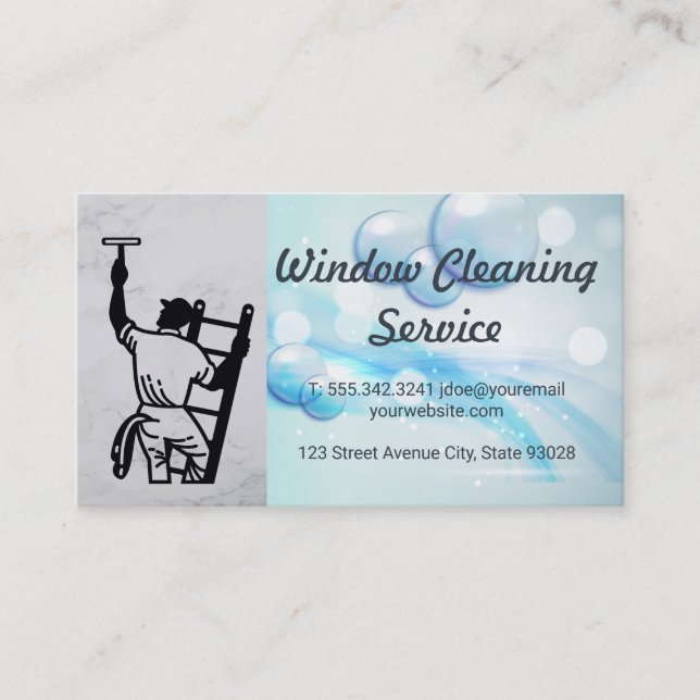 Tarjeta De Visita Window Cleaner | Soap Bubbles (Anverso)