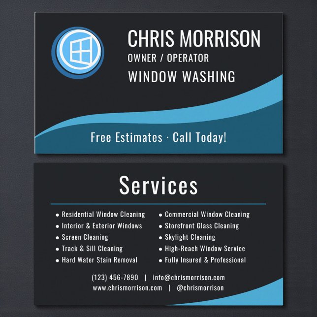 Tarjeta De Visita Window Washing Service  (Subido por el creador)