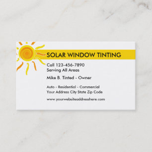 Tarjeta De Visita Windows y teñido solares