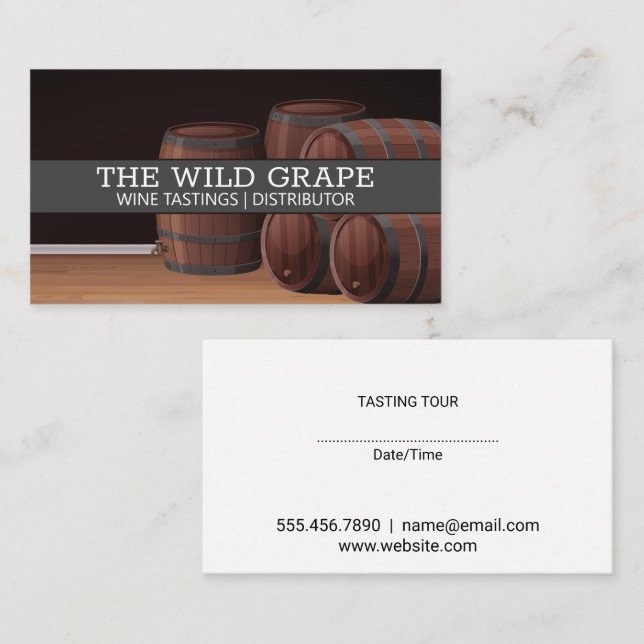 Tarjeta De Visita Wine Barrels | Bodega (Anverso / Reverso)