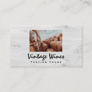 Tarjeta De Visita Wine Barrels   Grano de madera