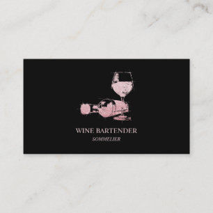 Tarjeta De Visita Wine Bartender Sommelier Rosa Gold
