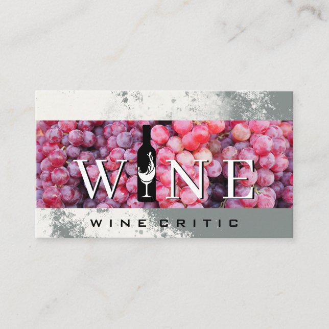 Tarjeta De Visita Wine Bottle | Grapes | Vineyard (Anverso)