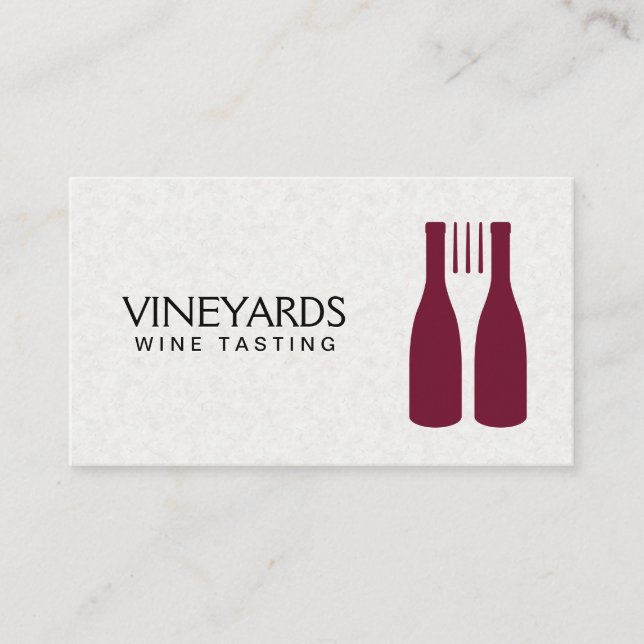 Tarjeta De Visita Wine Bottles Fork Logo (Anverso)