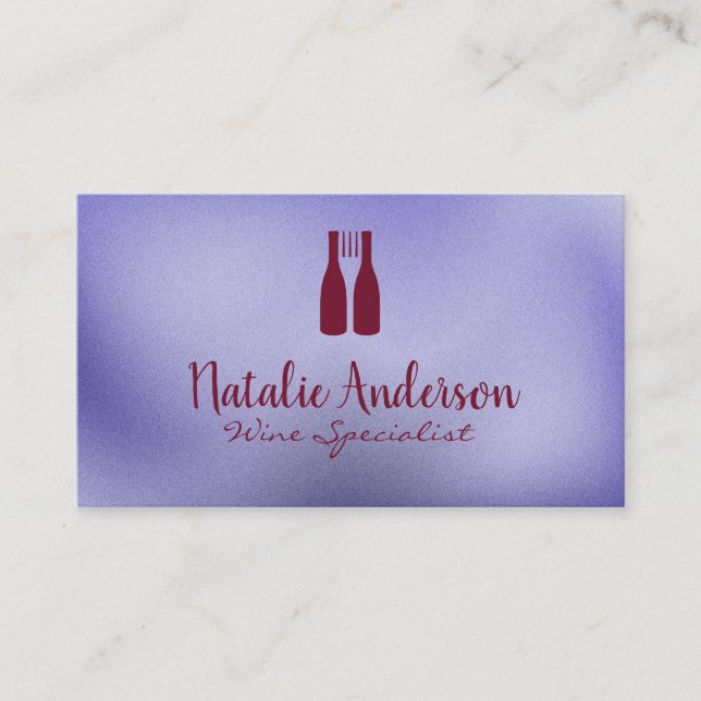 Tarjeta De Visita Wine Bottles Fork Logo | Vineyard (Anverso)