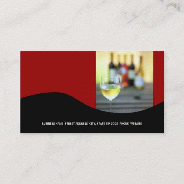 Tarjeta De Visita Wine Business Card {Red} (Anverso)