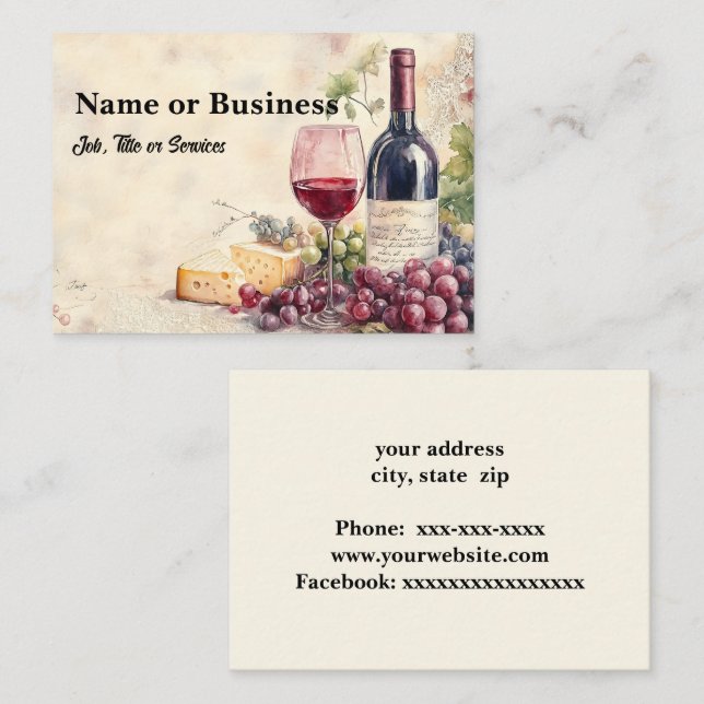 Tarjeta De Visita Wine glass graphic (Anverso / Reverso)