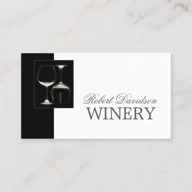 Tarjeta De Visita Wine Maker Sommelier Winery Black Glass Card (Anverso)