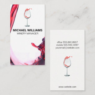 Tarjeta De Visita Wine Pour   Wine Splash