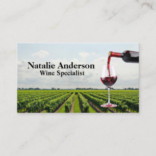 Tarjeta De Visita Wine Pour   Winery Vineyard Estate