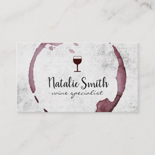 Tarjeta De Visita Wine Stain (copa de vino) (Anverso)