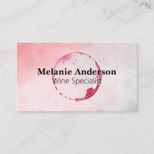 Tarjeta De Visita Wine Stain   Fondo acuarela