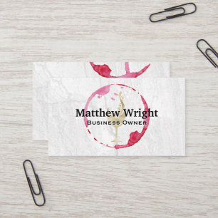 Tarjeta De Visita Wine Stain   Logotipo de oro Wine Glass