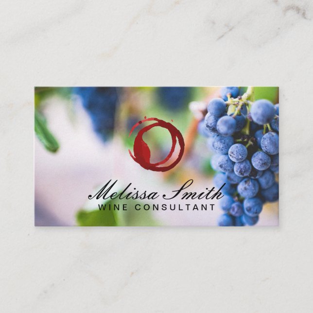 Tarjeta De Visita Wine Stain | Vineyard (Anverso)