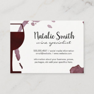 Tarjeta De Visita Wine Stain   Wine Sommelier