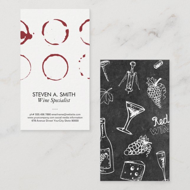 Tarjeta De Visita Wine Stains | Bodega (Anverso / Reverso)