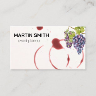 Tarjeta De Visita Wine Stains   Uvas en el vino