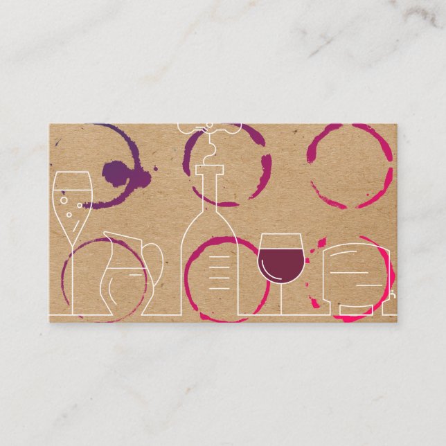 Tarjeta De Visita Wine Stains | Wine Line Art (Anverso)