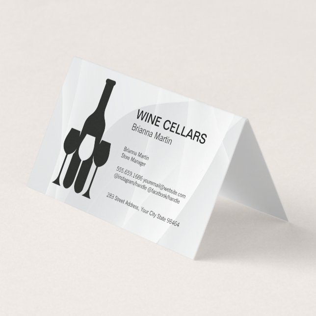 Tarjeta De Visita Wine Tasting Logo | Bottle | Glasses (Anverso)