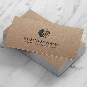 Tarjeta De Visita Winero Sommelier Rustic Kraft Wine