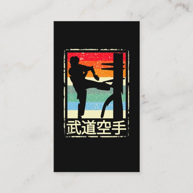 Tarjeta De Visita Wing Chun Artes Marciales Retro Formación Kung Fu (Anverso)
