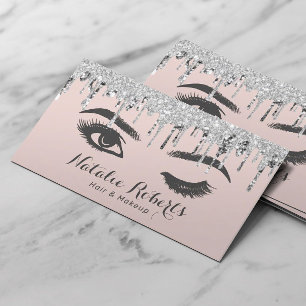 Tarjeta De Visita Wink Eye Lashes Criba Artista Plata Drimes Rubor
