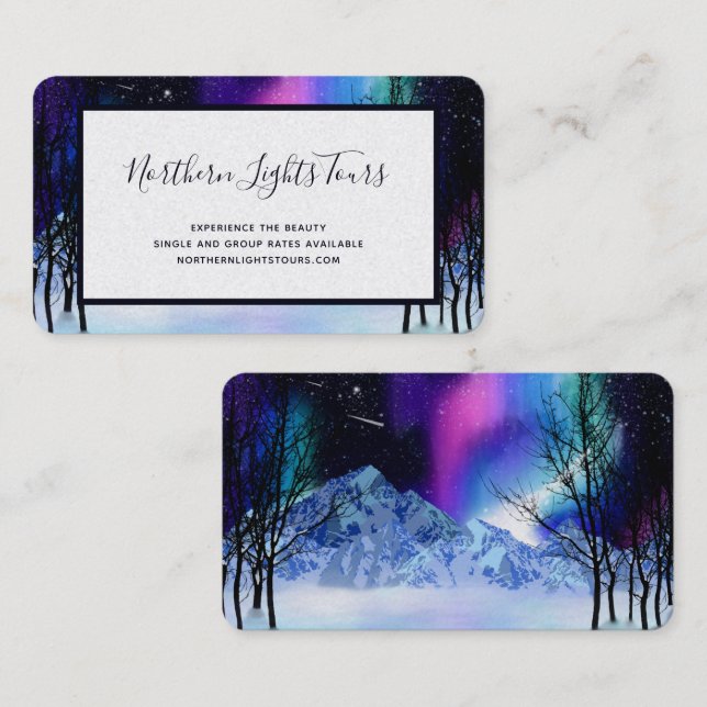 Tarjeta de visita Winter Wonderlights (Anverso / Reverso)