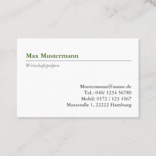 Tarjeta De Visita Wirtschaftsprüfern Visitenkarte