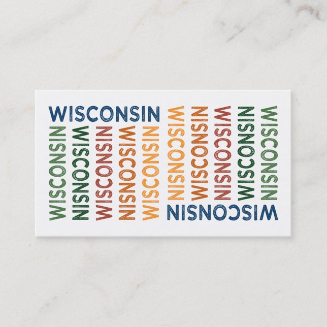 Tarjeta De Visita Wisconsin Cute Colorful (Anverso)