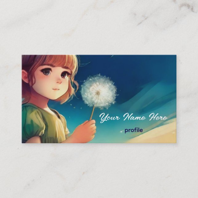 Tarjeta De Visita Wish Under Stars - Dreamy Anime-Inspired (Anverso)