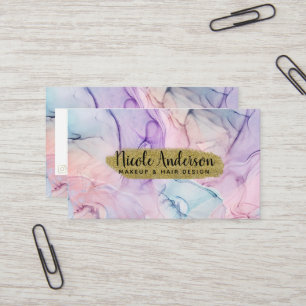Tarjeta De Visita Wispy Ethereal Pastel Watercolor Inky Fantasy Glam