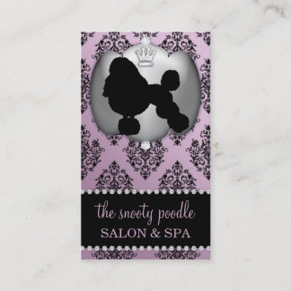 Tarjeta De Visita Wisteria Morado Jewled Damask Perro Grooming/Spa