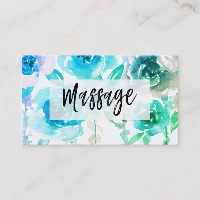 Tarjeta De Visita ** Wisteria y Rosas Flores MASAJE Floral (Anverso)